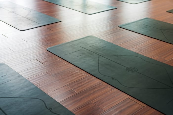 An empty yoga studio