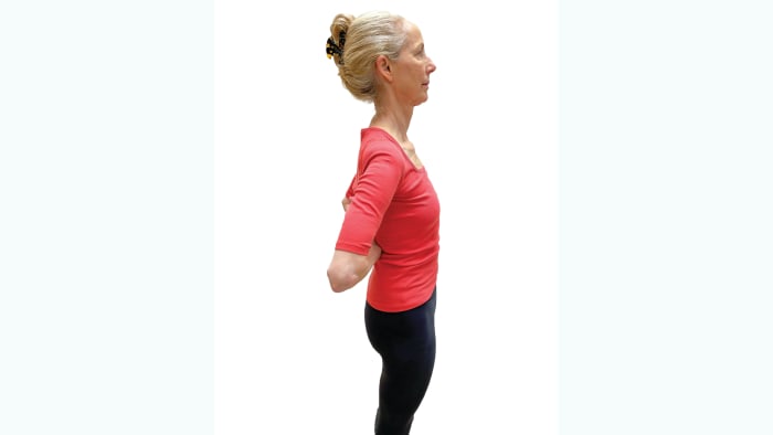 Externally rotate your upper arms to safely open your chest.
