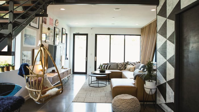 The common room at wellness coliving space Haven Coliving in LA's Venice neighborhood.
